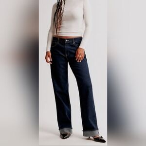 NWT Ambercrombie & Fitch The Baggy Low Rise Carpenter Jeans Love Curve